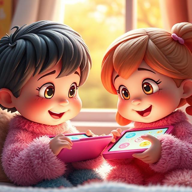 Kids talking through the app